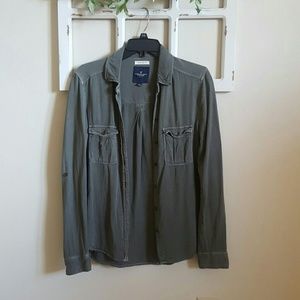 Military Green Button-Down